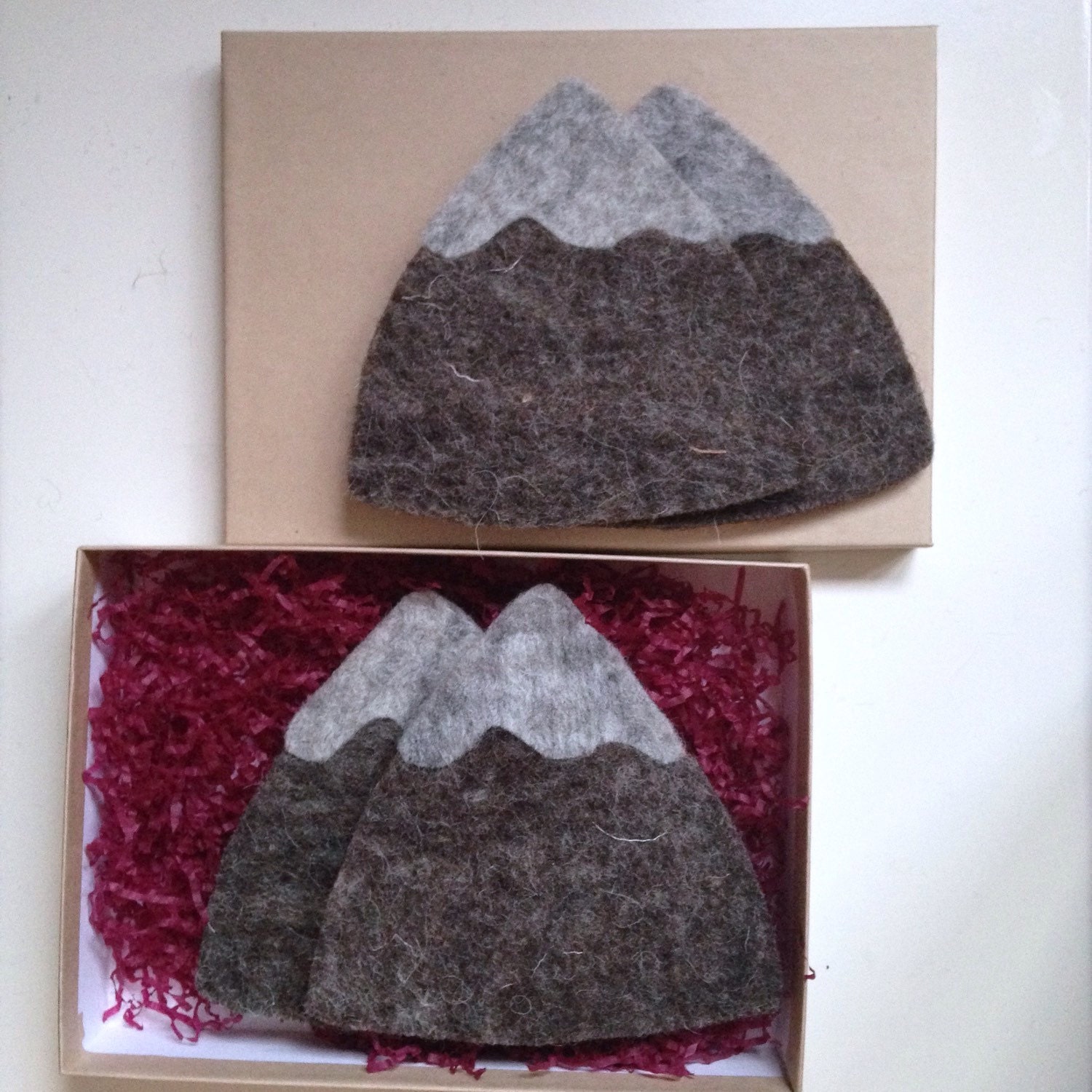 Mountain Wool Felt & Cork Drink Coasters X4 by AcornAndRabbit