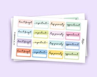 Work Related Planner Stickers / Label Stickers / Pastel Stickers / Sticker Set for use with Erin Condren LifePlanner™ / Minimalist | KA13