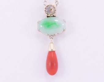 M1287 Jade Coral Pendant