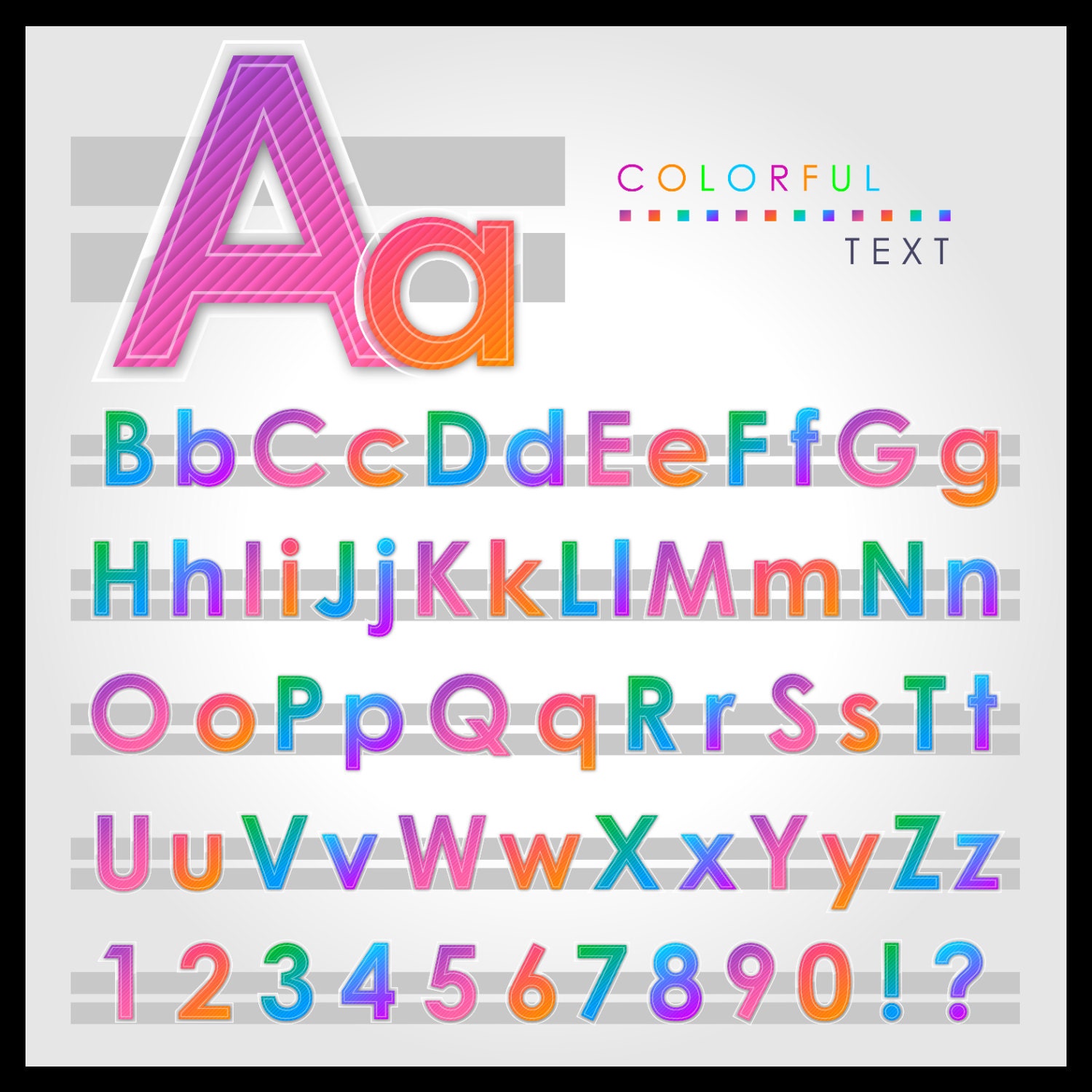 65 colorful alphabet letters colorful numbers rainbow