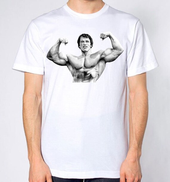 Arnold Schwarzenegger T Shirt New White by LimitlessPrintsStore