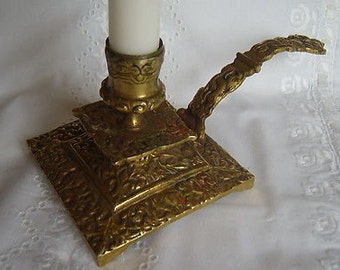Antique Victorian style ornate brass candlestick