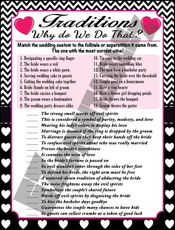 Traditions Game Why do we do that Printable by EZprintablez