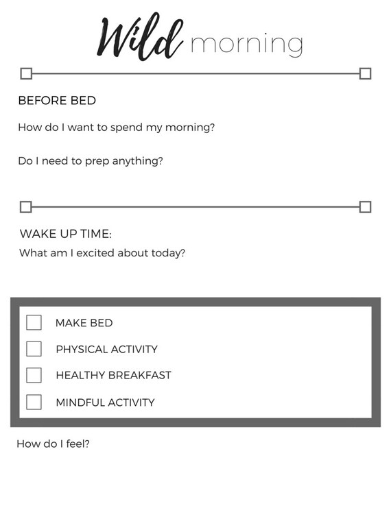 Items similar to Morning Routine Worksheet | Digital Print on Etsy