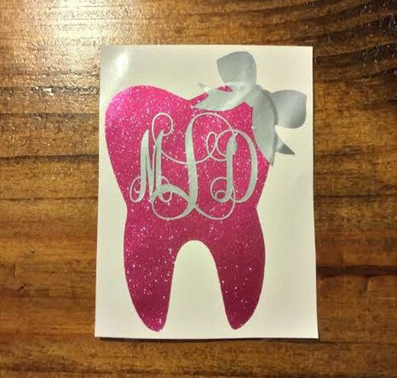 Monogram Tooth decal / dentist / dental hygienist / dental