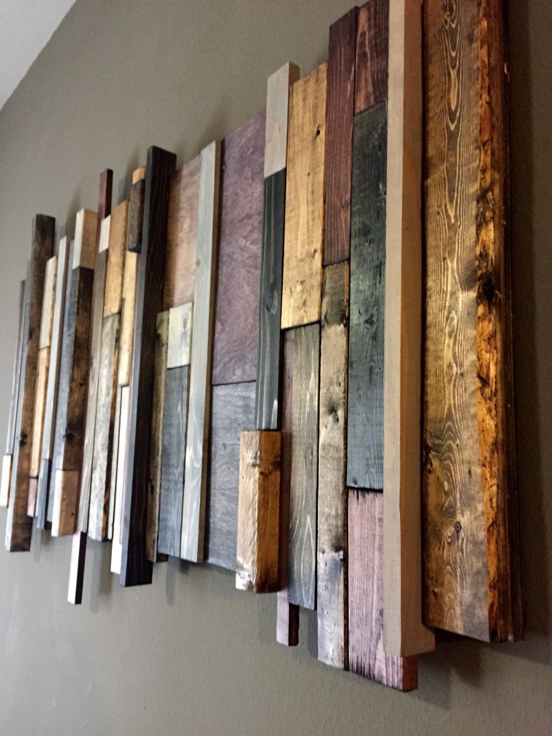 Reclaimed Wood Wall Art Multi-Stain