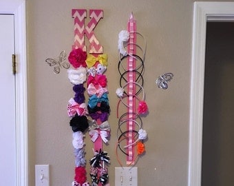 Headband & Initial Hair Bow Holder - Hair Accessories