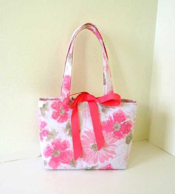 Little Girls' Purse in pink Floral cotton Baby's