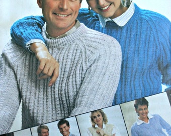 Knitting Patterns Sweaters Vests Plus Sizes Outsize Book Patons 274 Sizes 40 - 54" 102 - 137 cm Women Men Paper Original, NOT a PDF