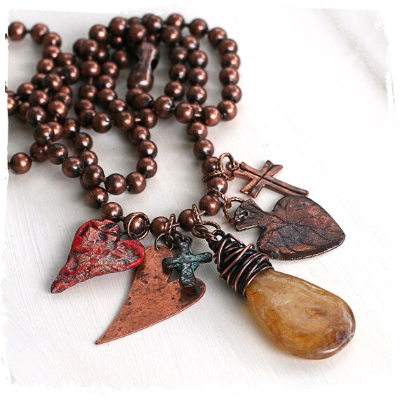 Heart necklace pendant Protection necklace talismans Gypsy