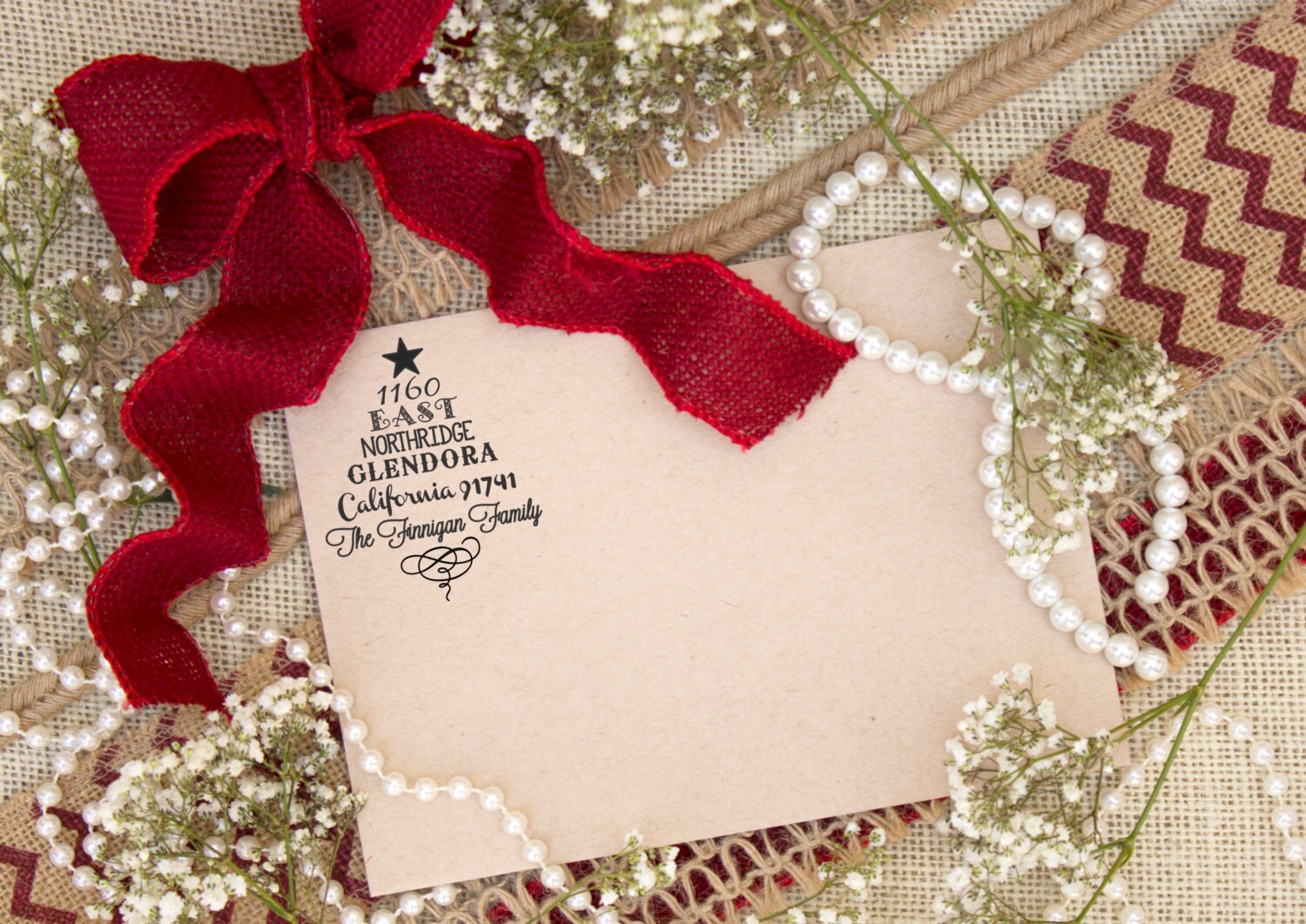 Self inking Holiday return address stamp Holiday by