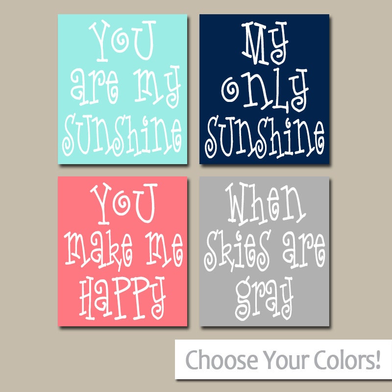 You Are My SUNSHINE Wall Art CANVAS or Prints Baby by TRMdesign