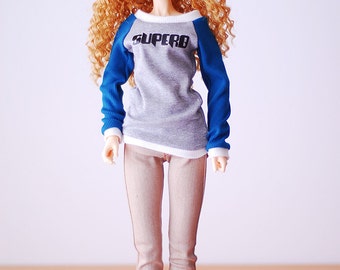Light beige denim slimfit jeggings jeans - SD DELF BJD clothes