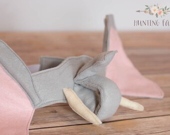 Elliot and Ellie the Elephant ears and trunk crown for Pretend Play Elephant Costume