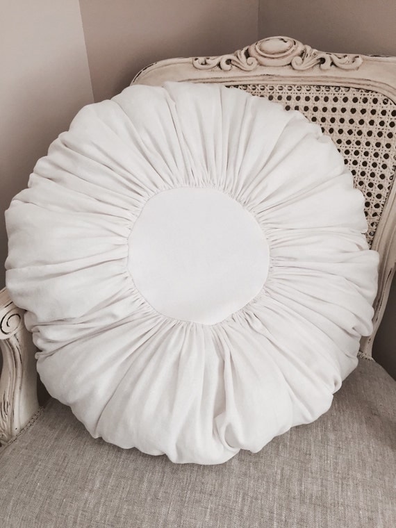 Linen White French Porch Pillow Shabby Chic Paris Decor