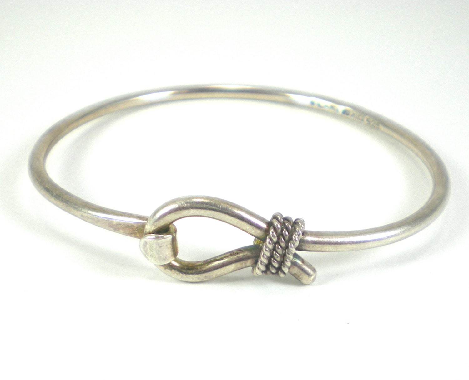 Hook And Eye Bracelet Sterling Silver Bangle by paleorama