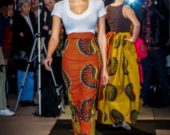 African clothing, African skirt, African fabric, High Waist Maxi Skirt, Pencil skirt, High waist skirt, Africa skirt, Ankara fabric (Tyra M)