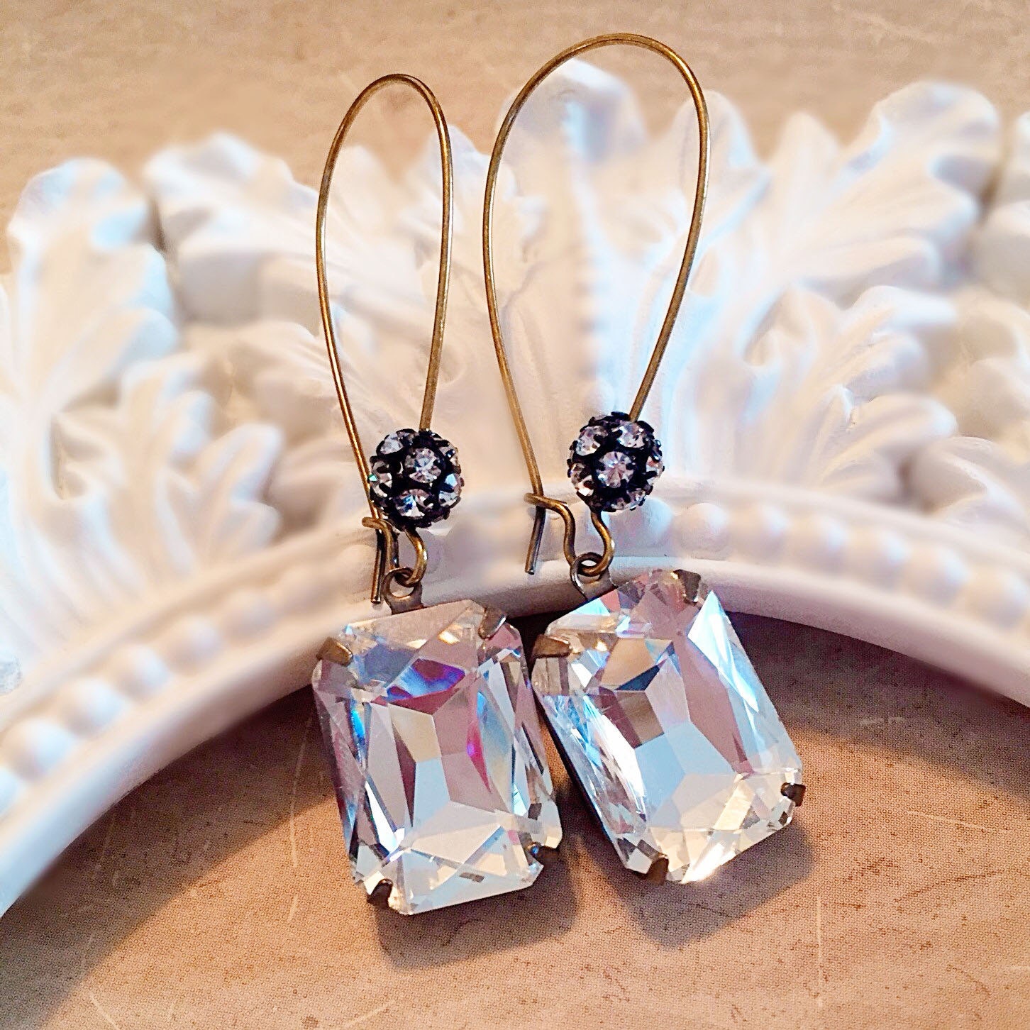 Crystal Holiday Earrings - Art Deco Jewelry - Victorian Jewelry - Crystal Earrings - MADELINE Crystal