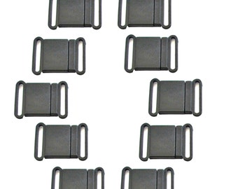 10 pcs Breakaway Clasp 3/4", Lanyard Hardware, Safety Buckle, 20 mm Breakaway Clip Black Plastic Clasp