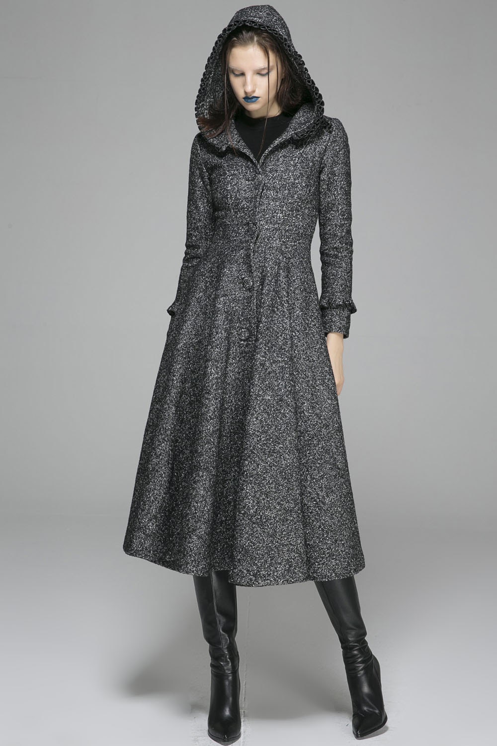 Coat dress Gray Coat Wool coat long coat trench coat