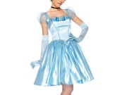 Disney Princess Blue Cinderella Costume- Running Costume, Adult Women's Halloween Costume