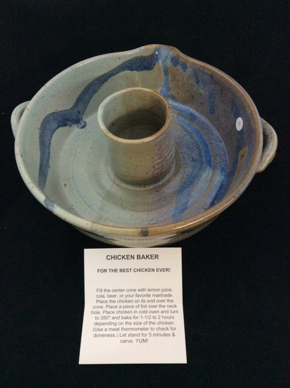 Chicken Baker/ Handmade/ Ocean Landscapes Glaze