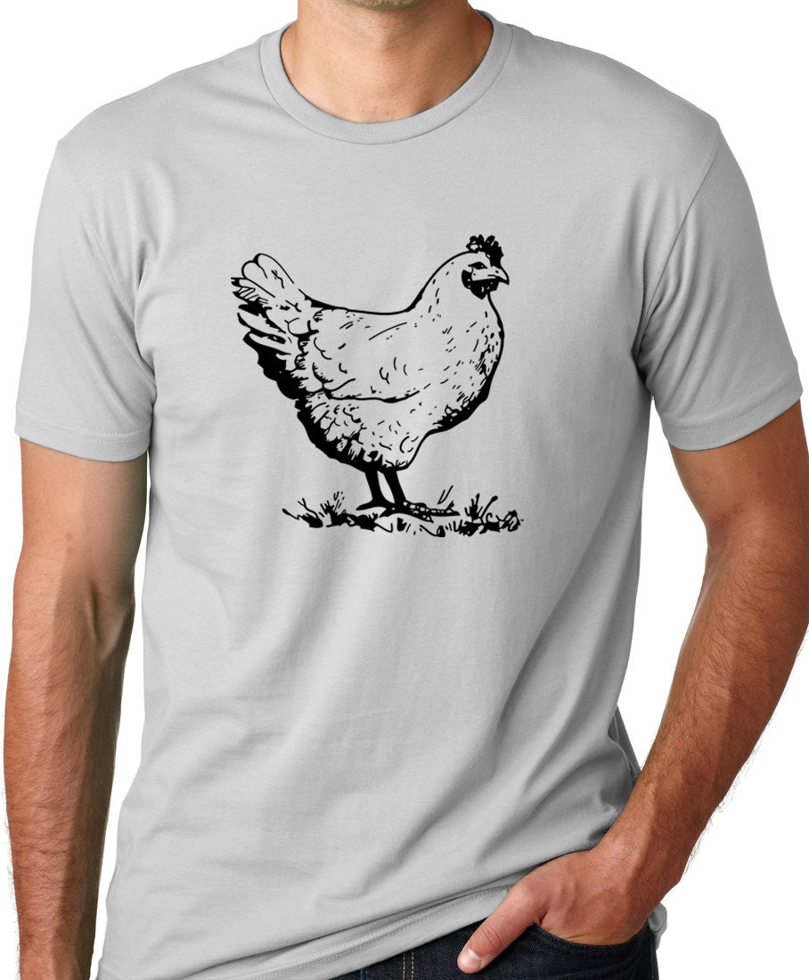 Chicken funny T-shirt screenprinted Humor Tee