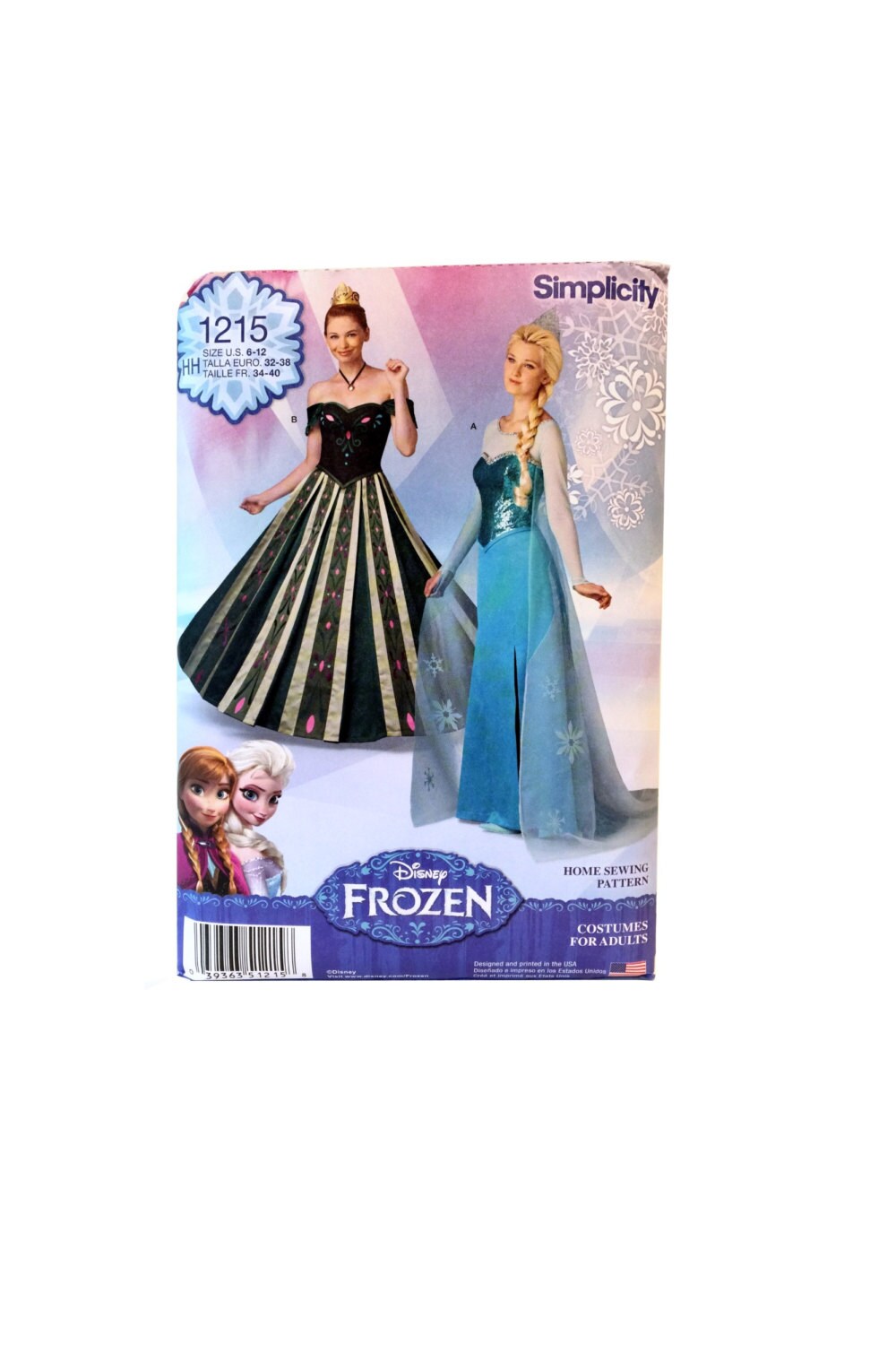 Simplicity 1215 Adult Frozen Costume Pattern Adult Anna