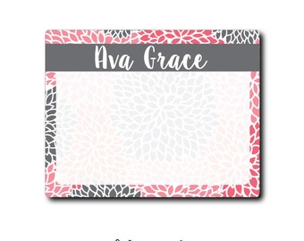Personalized Zinnia Floral Dry Erase Memo Board