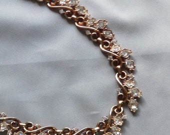 SALE - Vintage 50's CROWN TRIFARI Alfred Philippe Triangle Shape Clear Crystal Rhinestone Necklace