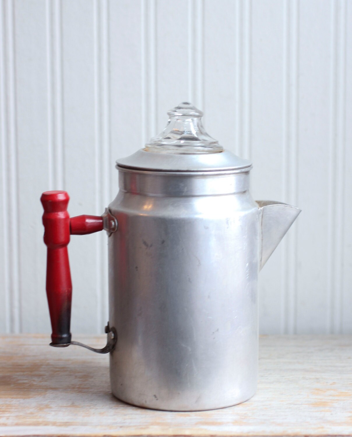 Vintage Aluminum Coffee Pot Percolator Rustic Farmhouse or