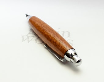 Handcrafted Artist / Workshop Sketch Pencil - Brazilian Teak with Chrome Accents (5.6mm Lead)