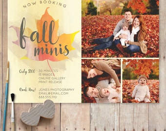 Fall Mini Session Template, Photography Marketing Board, Fall Minis PSD Template - Instant Download