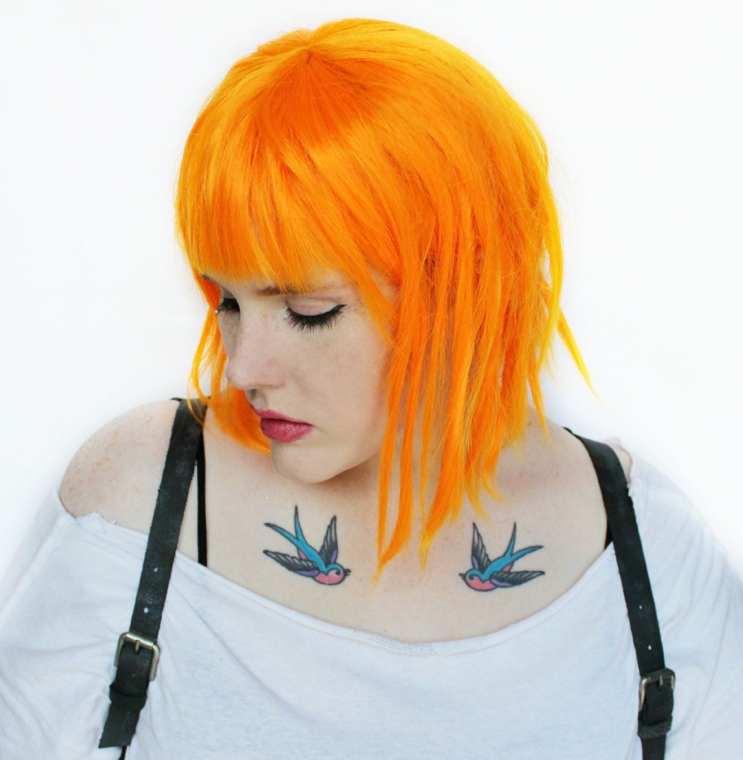 SALE Orange Cosplay wig. Halloween Costume. by MissVioletLace