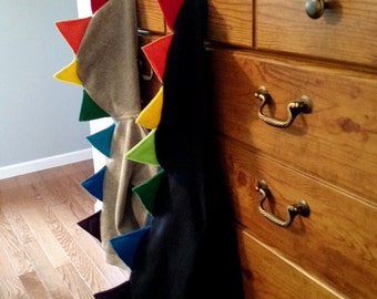 Rainbow Dinosaur Hoodie - Gray or Navy Blue - Sizes 6 Months to Youth 7 Available