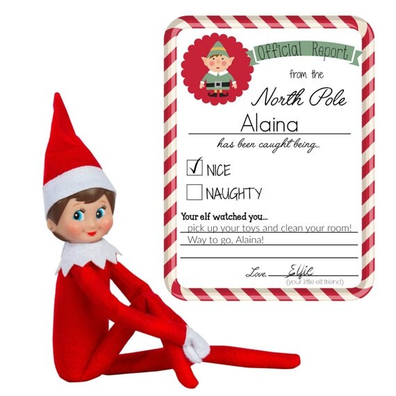Christmas Elf Report Printable Elf Notes by AJCreations12