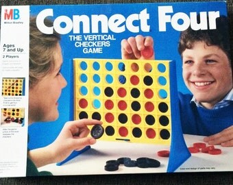 SALE Vintage Connect Four Milton Bradley 1990 100 Complete Classic Game Toy SALE Vintage Connect Four Milton Bradley 1990 100 Complete Classic Game Toy