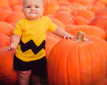 Charlie Brown Shirt Chuck Baby Tshirt Yellow Black Chuck Toddler Charlie Brown Kids Charlie Brown Shirt Halloween