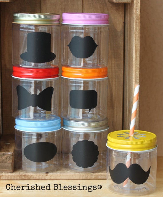 Plastic Mason Jars 10 Plastic Jar Cups With Lids 8oz Wedding