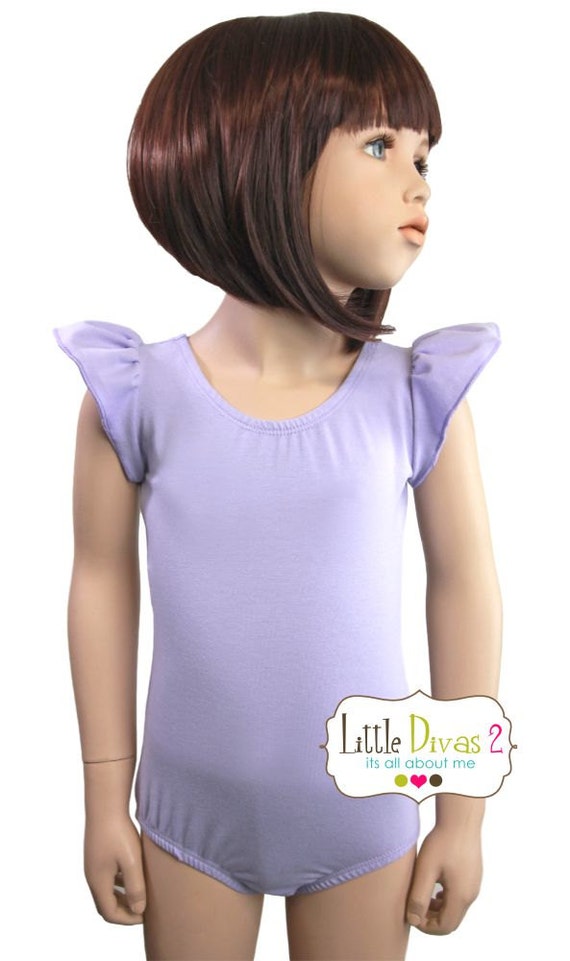 Lavender Leotard Child FLUTTER/RUFFLE Sleeve by LittleDivas2