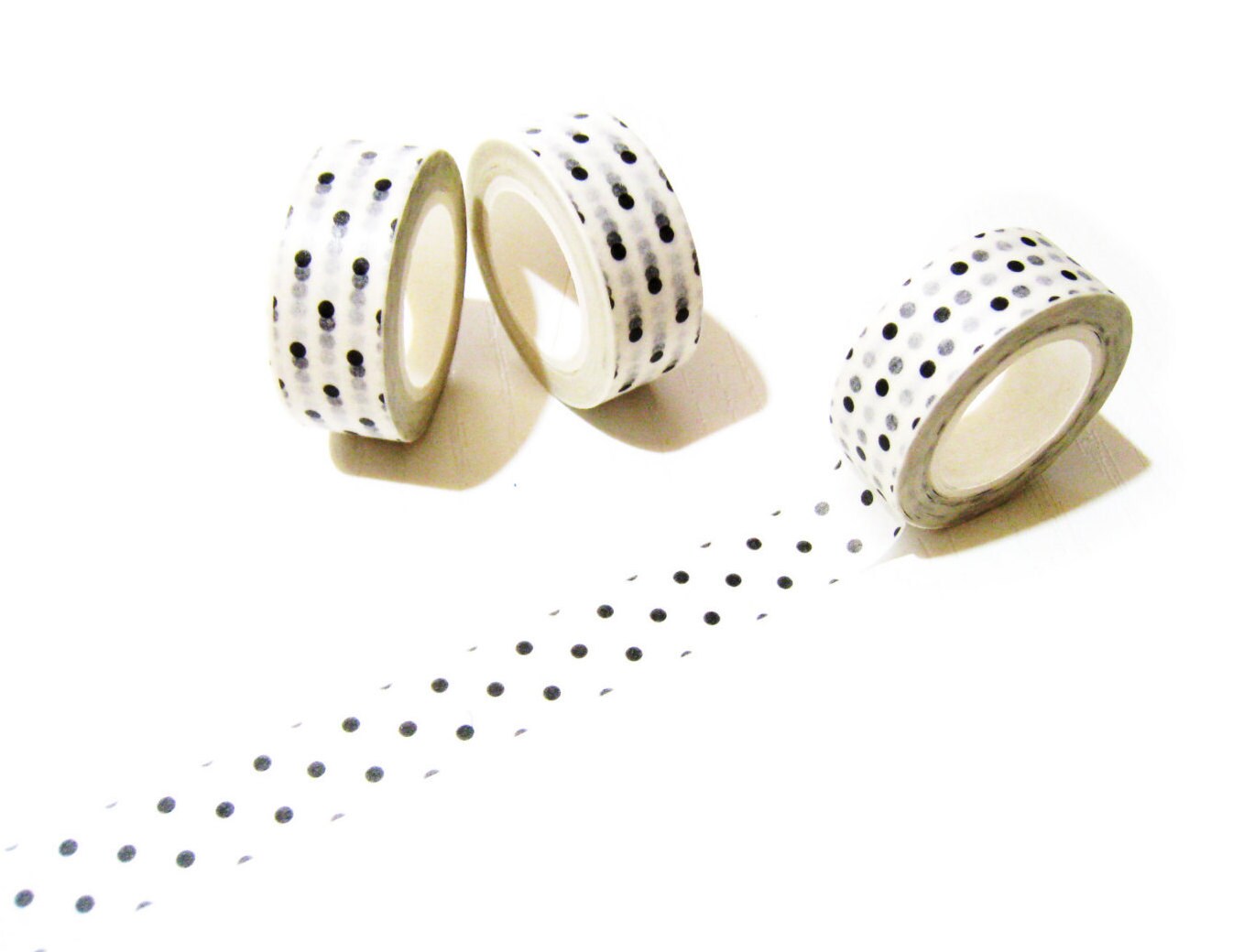Black Polka Dots Washi Tape 10 mt Planner Polka Dots Masking Tape