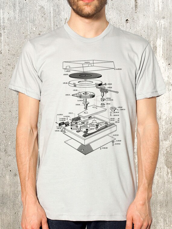 Men's T-Shirt Vinyl Turntable Diagram Men's by ... men ce diagram t 