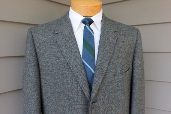 vintage 60's Kingsridge Men's Tweed sport coat. Blue