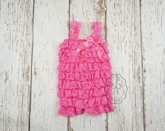 pink petti lace romper- baby girl lace romper- petti romper- baby romper- girls romper- pink romper- lace romper- ruffle romper- toddler