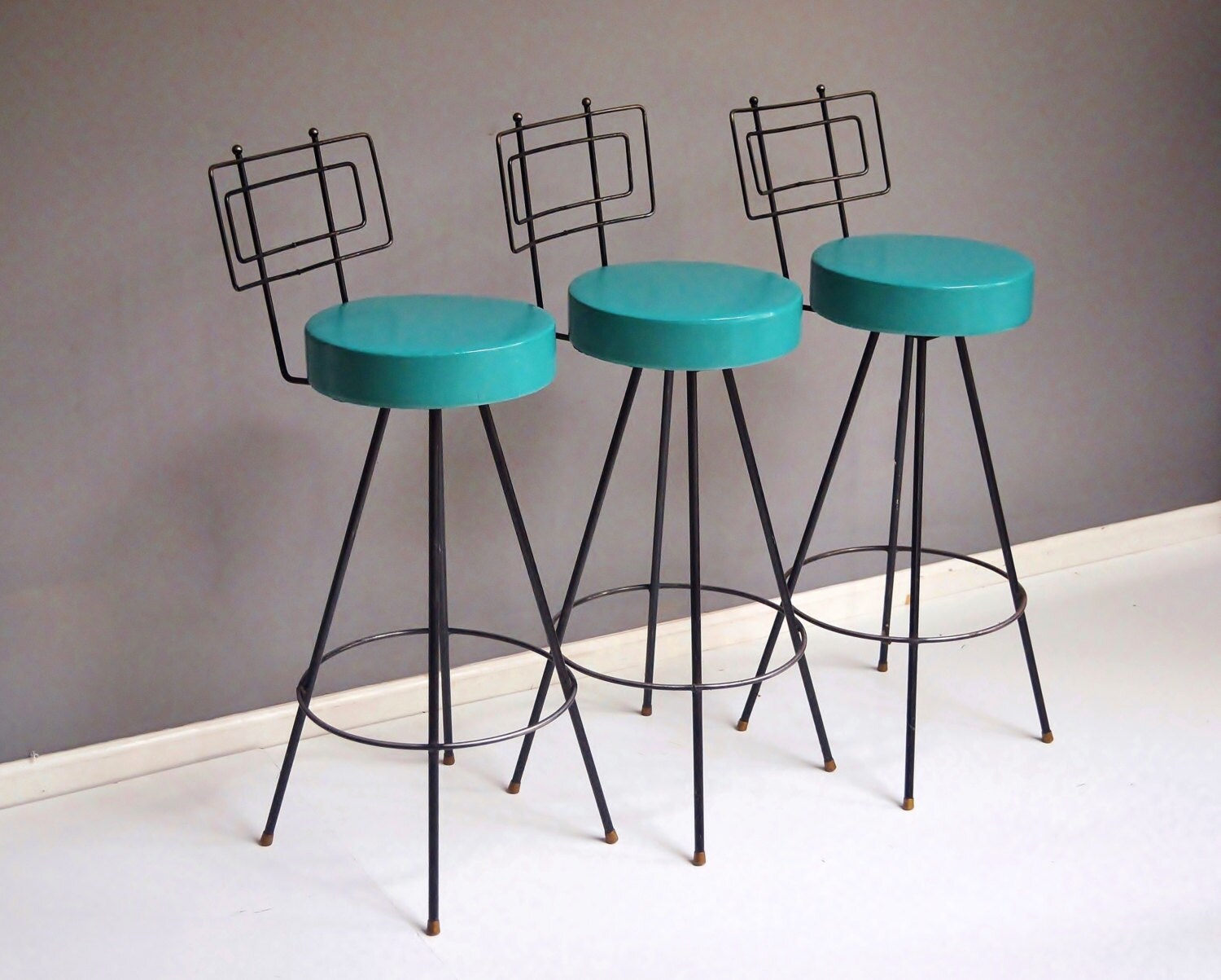 MidCentury Swivel Bar Stools Atomic Turquoise Bar Stools Haute Juice