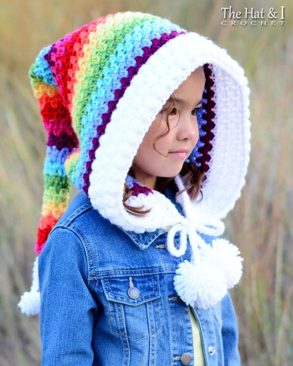 Download CROCHET PATTERN Over the Rainbow Hood a crochet fairy hood