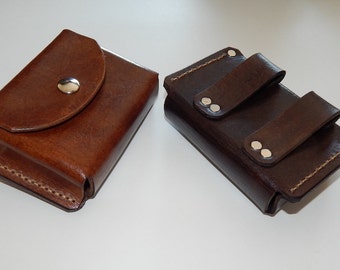 Leather belt pouch, hand made in USA, great for hiking camping backpack bushcraft survival gear, space for Altoids tin plus more