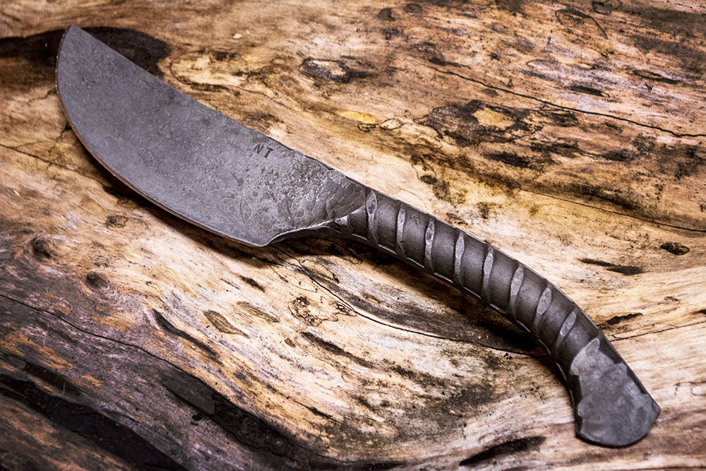 Medium Hand Forged Rebar Knife by BackyardBowyer on Etsy