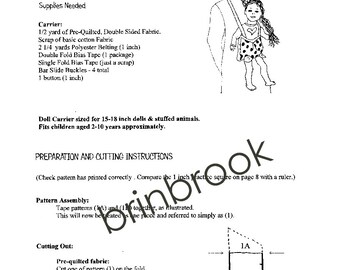 PDF Pattern Doll Carrier