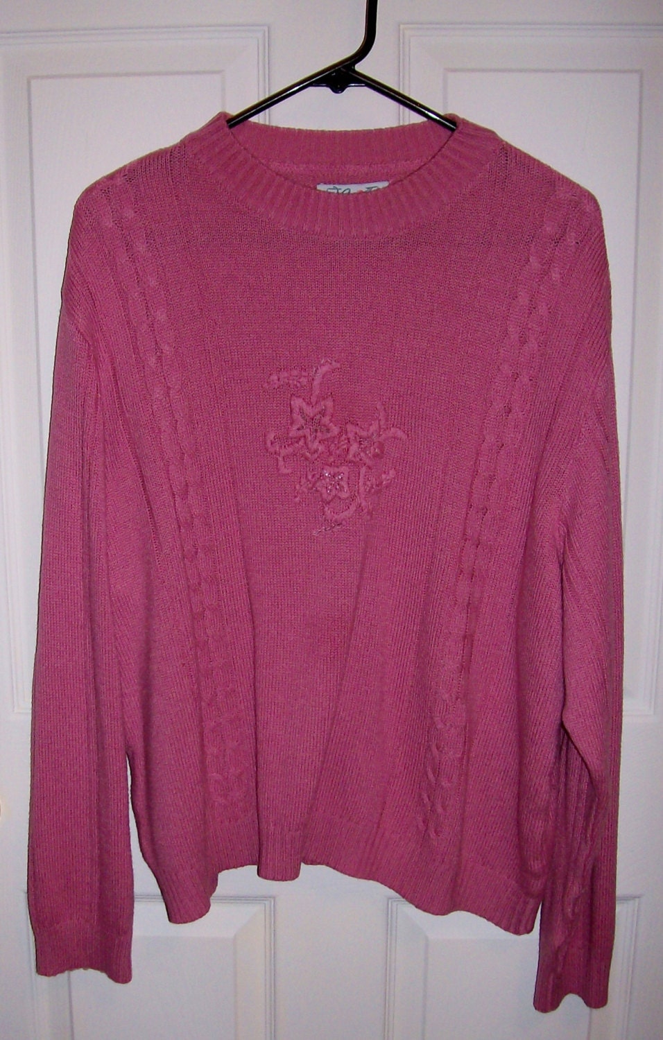 99 CENT SAlE Vintage Ladies Rose Pink Sweater by Haband XX